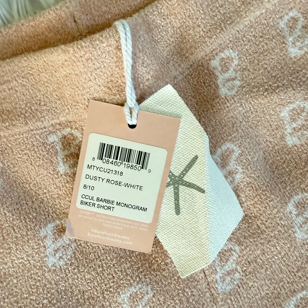 NWT Barefoot Dreams CozyChic Barbie Monogram Biker Shorts